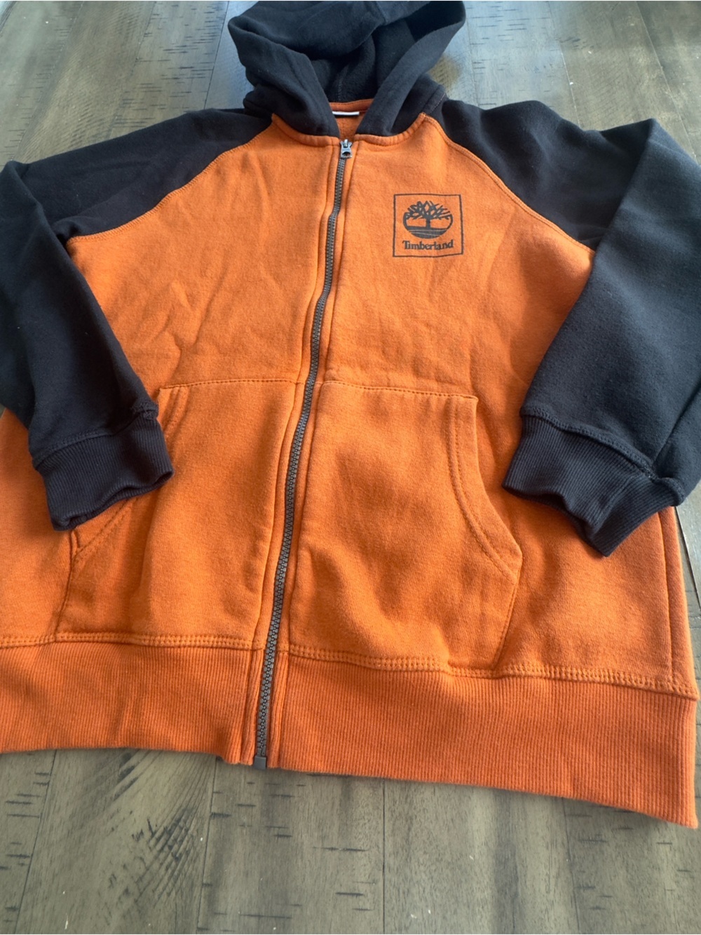 Timberland Kids Orange and Black Full-Zip Hoodie - Picture 12 of 12
